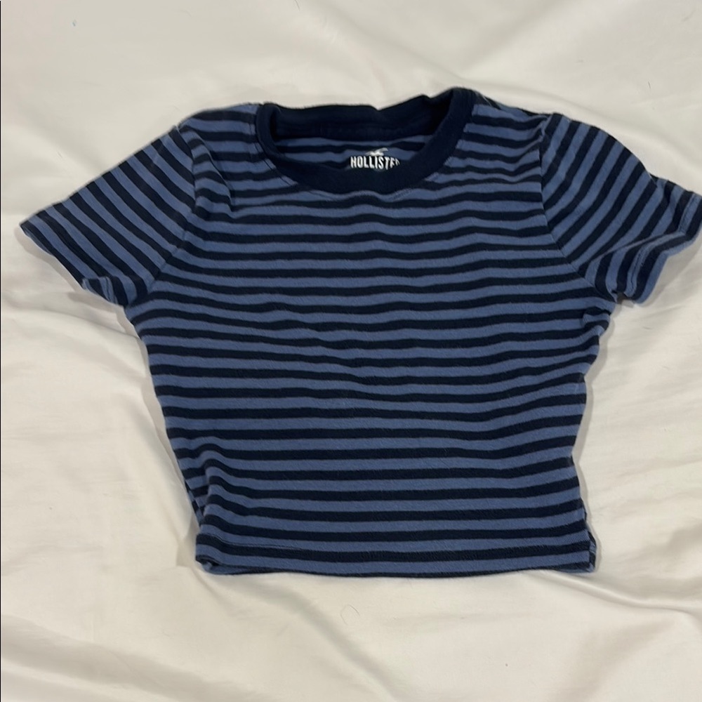 Hollister Blue Striped Short Sleeve Tee